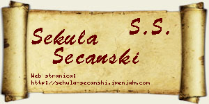 Sekula Sečanski vizit kartica